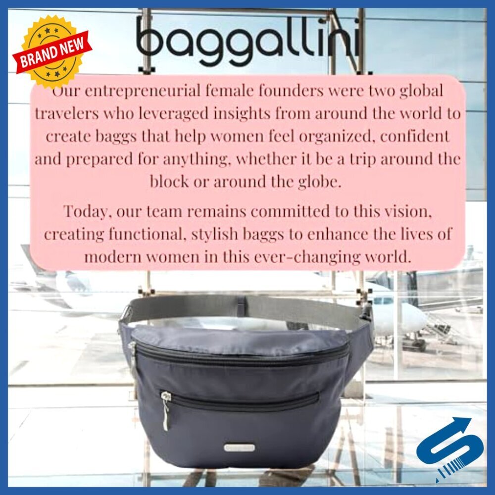 19x6" Crossbody Fanny Pack with RFID Protection & Adjustable Strap - Picture 6 of 7